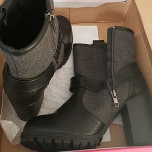 Black and gray shoes